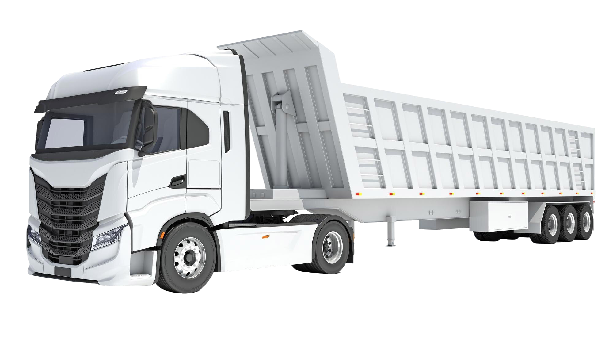 semi-truck-with-tipper-trailer-d-rendering-white-background